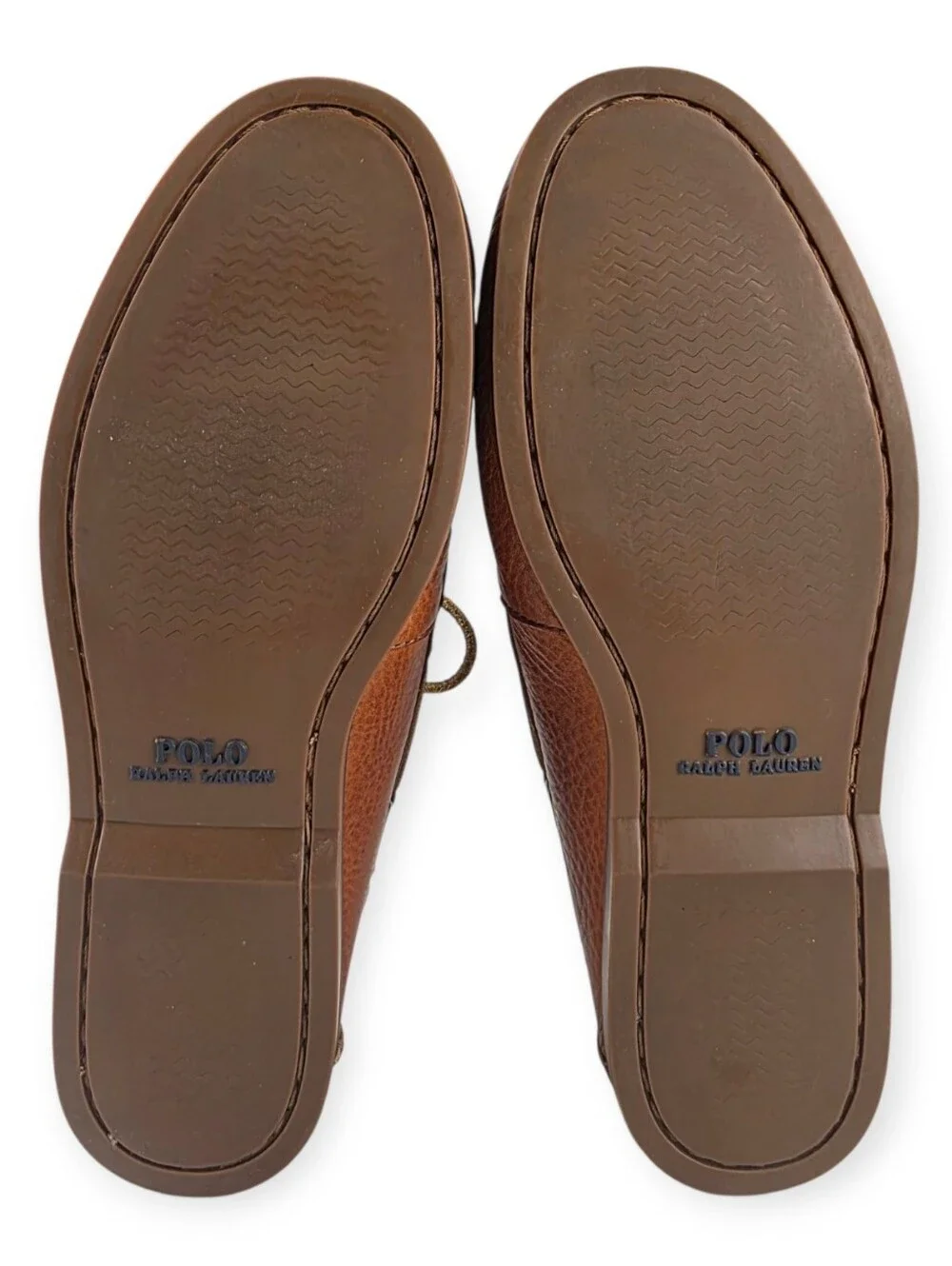 Polo Ralph Lauren Bienne Men's Tumbled Leather Boat Shoes Men’s Size 9.5D EUC